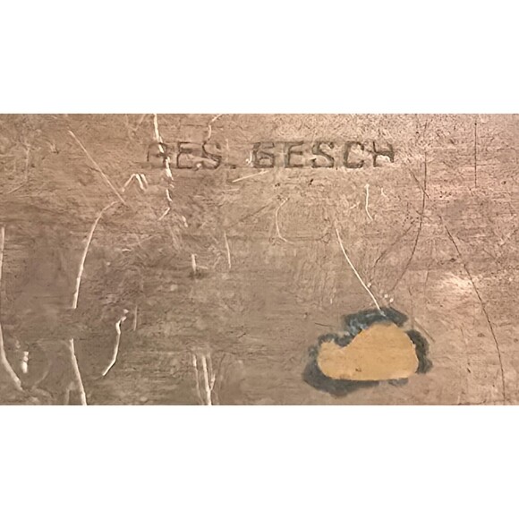 Antique German Brass Stamp Box Marked Ges Gesch 3.25"x2.5"x1" - Picture 8 of 8